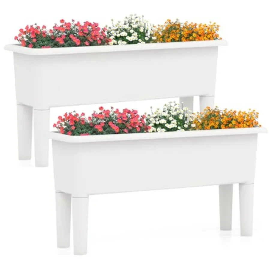 Self Watering Planter - 2'li Dış Mekan Yükseltilmiş Bahçe Yatağı