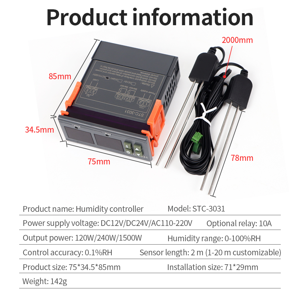 STC-3029 / 3030 / 3031 nem kon - Plant Monitor incelemesi ve fiyatı
